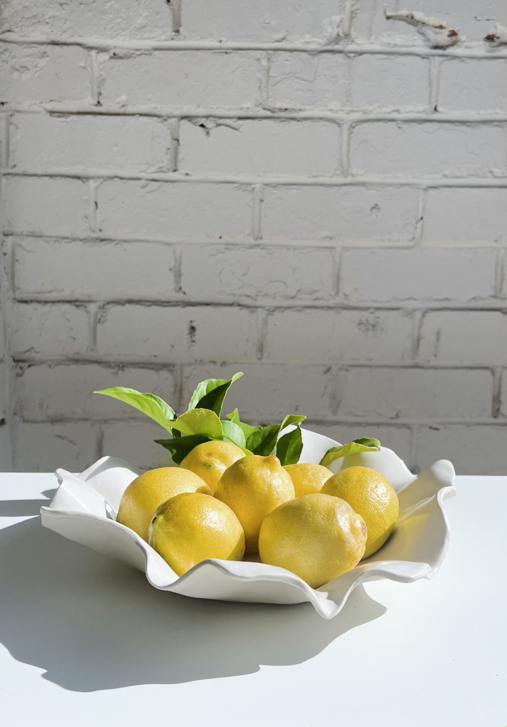 handmade platter with lemons